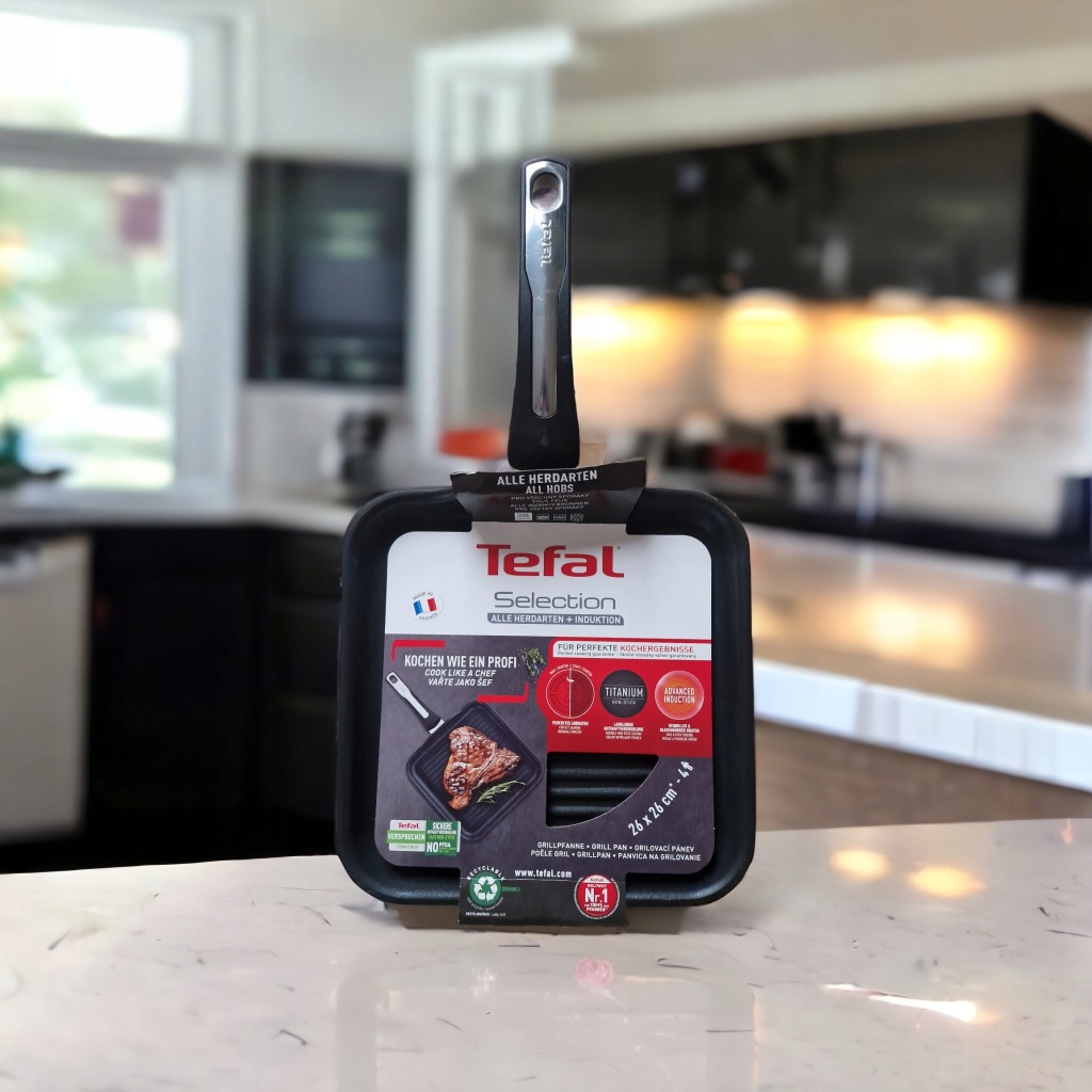 Patelnia grillowa Selection Tefal 26x26 cm tytanowa indukcja G2844032