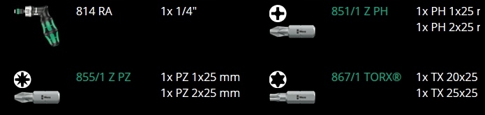 Wera 814 RA 05051030001 Wkrętak Pistol grzechotka pistoletowa + bity