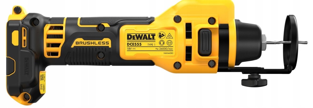 Akumulatorowa frezarka / wycinarka do płyt G-K, 18V DeWALT DCE555N