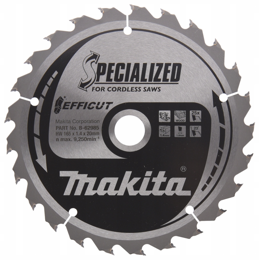 Makita B-62985 Tarcza tnąca pilarska Efficut 165x20 mm 25 zębów