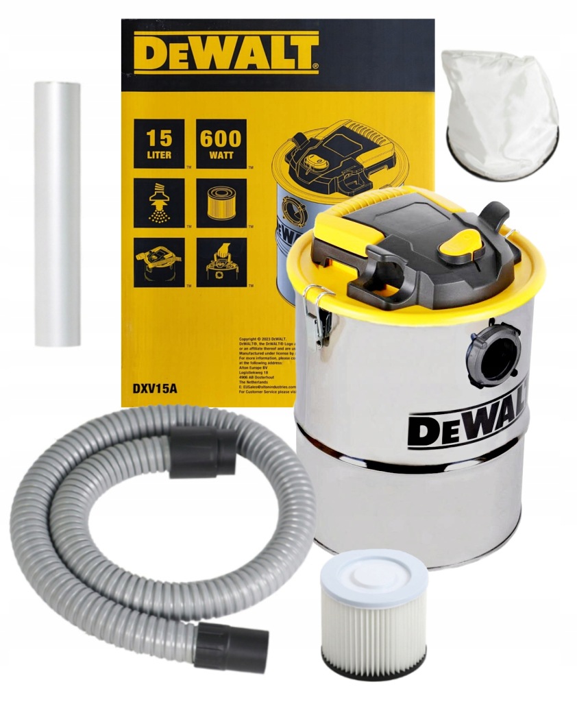 Odkurzacz Kominkowy Separator do popiołu DeWalt DXV15A 600W 15L