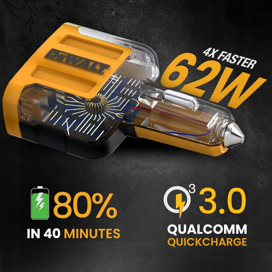 DEWALT ŁADOWARKA SAMOCHODOWA 4 W 1 USB PD QUICK CHARGE DXMA141-9009-DWG