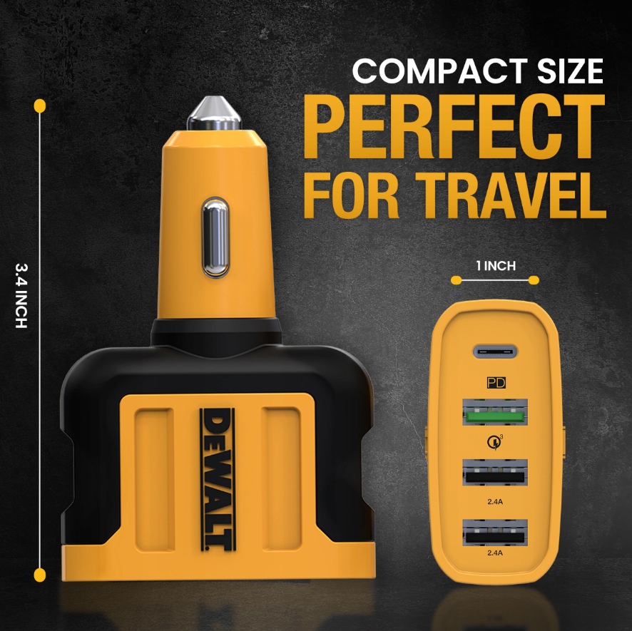 DEWALT ŁADOWARKA SAMOCHODOWA 4 W 1 USB PD QUICK CHARGE DXMA141-9009-DWG
