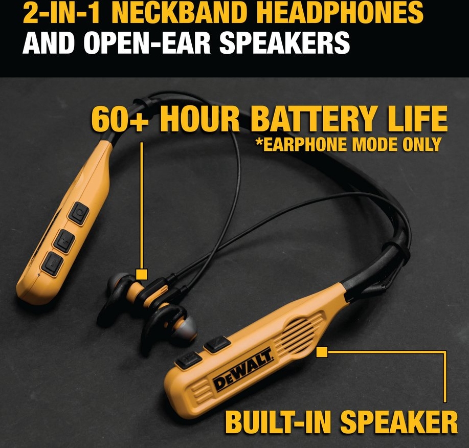SŁUCHAWKI DOUSZNE EARBUDS JOBSITE PRO MAX BLUETOOTH 5.0 DXMA190-93 DEWALT -