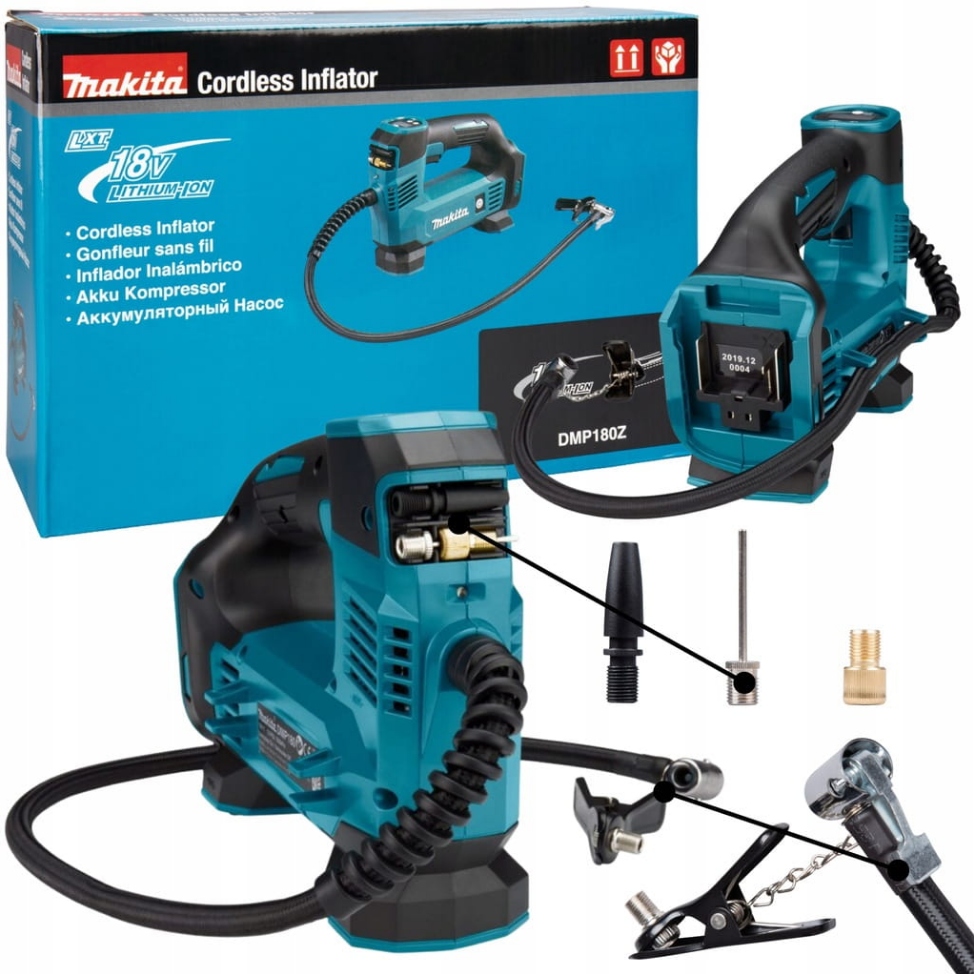 MAKITA Minikompresor samochodowy akumulatorowy 18V DMP180Z