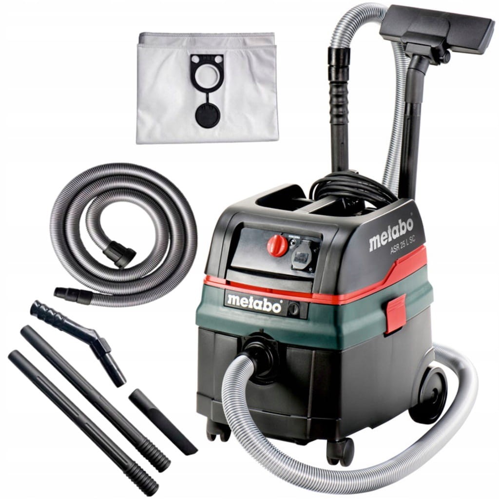 Odkurzacz Metabo ASR 25 L SC z kompletem rur, ssawek i workiem PE