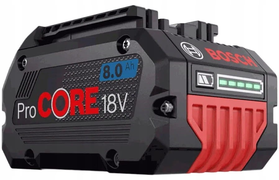 Bosch ProCORE 18V 8.0Ah wskaźnik naładowania LED i oznaczenie modelu