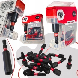 Zestaw Bitów Udarowych Milwaukee Shockwave Impact Duty TX25 (25 szt. + Uchwyt Magnetyczny)