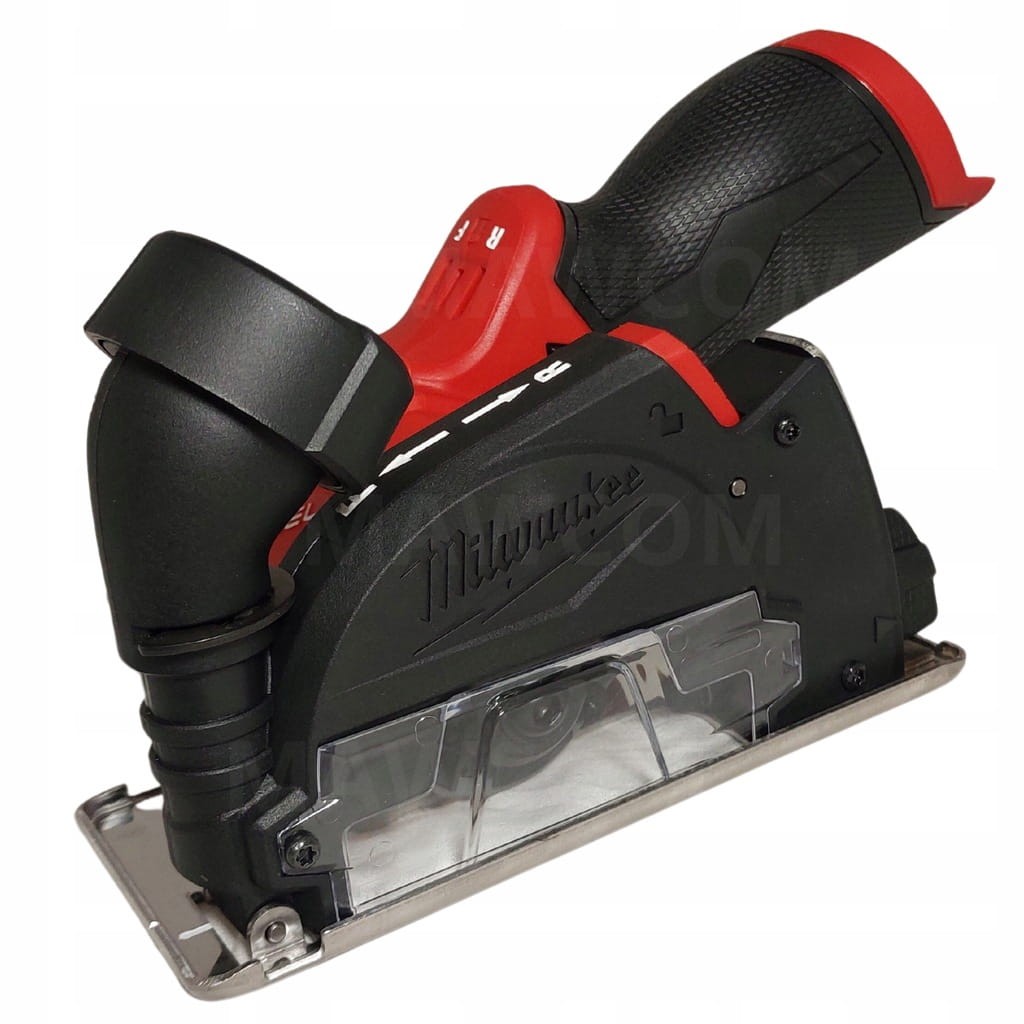 Przecinarka Milwaukee M12 FCOT z zamontowaną osłoną do odsysania pyłu