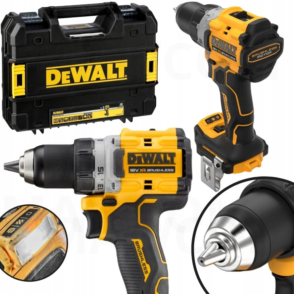 Zestaw DeWalt DCD800NT - wkrętarka bezszczotkowa z walizką TSTAK