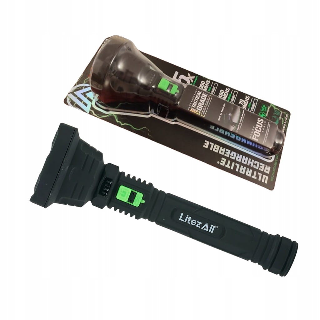 Latarka akumulatorowa LitezAll Ultac z kablem USB w blistrze
