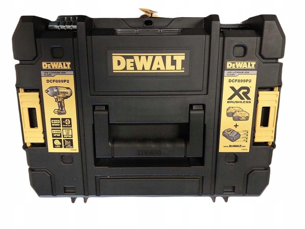 Walizka dedykowana do DeWalt DCF899P2 - widok frontu z opisem modelu