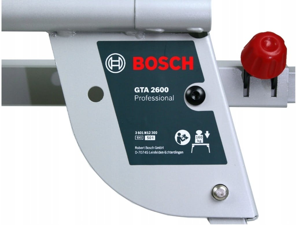 Mechanizm blokady nogi i stopka poziomująca w stole Bosch GTA 2600