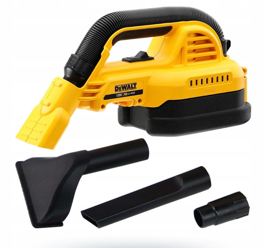 Profil odkurzacza DeWalt DCV517 - widoczny zbiornik 1.9L i szeroka ssawka