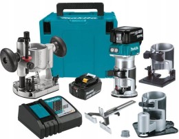 Makita DRT50RTJX2 Zestaw Frezarka Krawędziowa 18V LXT (3 Przystawki / 2x 5.0Ah / Makpac)
