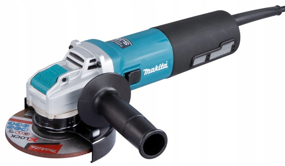 Widok z góry na dźwignię zwalniającą X-LOCK w szlifierce Makita GA5080