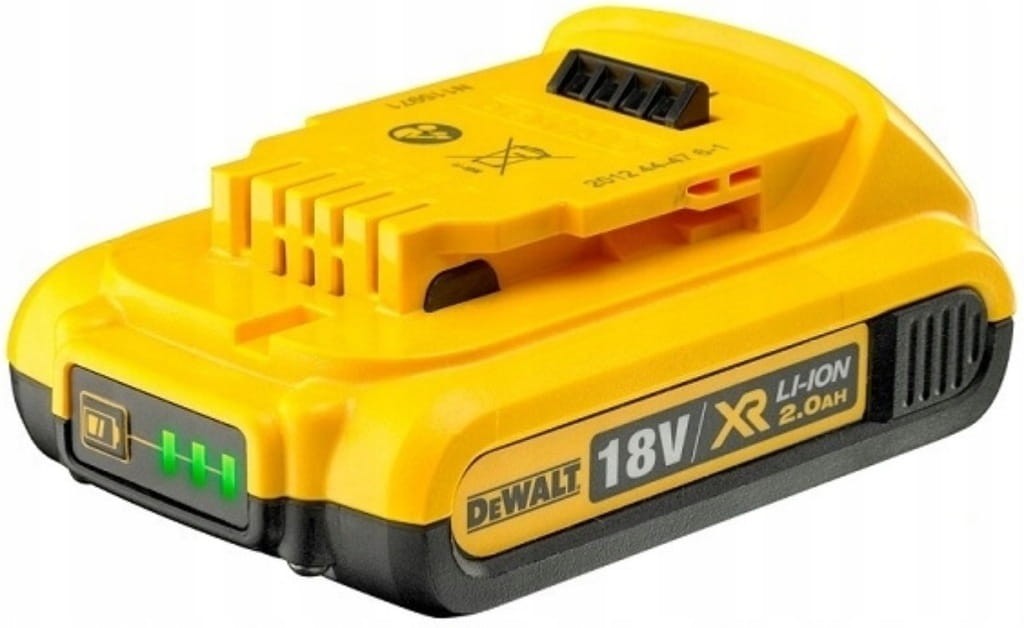 Wskaźnik naładowania LED w baterii DeWalt DCB183 - zielone diody