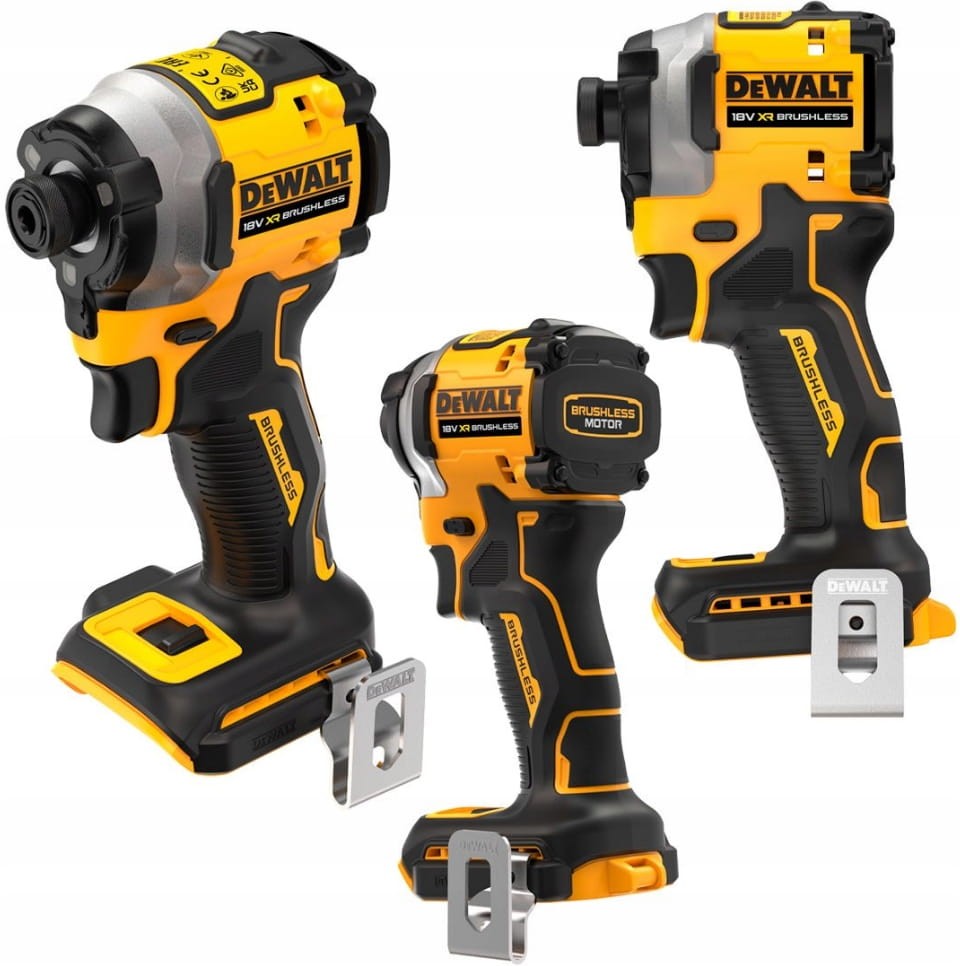 Rodzina kompaktowych zakrętarek DeWalt Atomic - model DCF850 na pierwszym planie