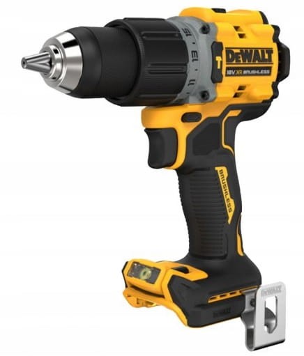 Profil boczny wkrętarki DeWalt DCD805 18V - metalowy uchwyt i krótka głowica