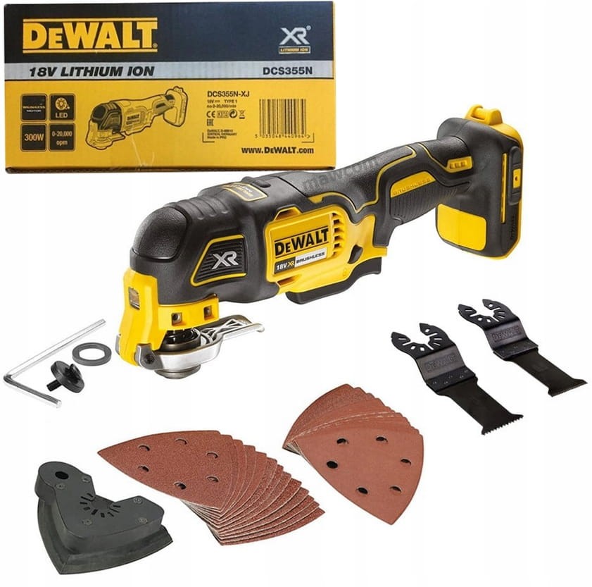 Zestaw DeWalt DCS355N - urządzenie wielofunkcyjne 18V z pakietem akcesoriów i adapterem