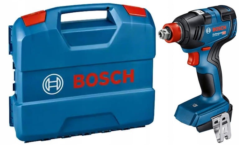 Zestaw Bosch GDX 18V-200 w walizce transportowej - widok z lewej strony