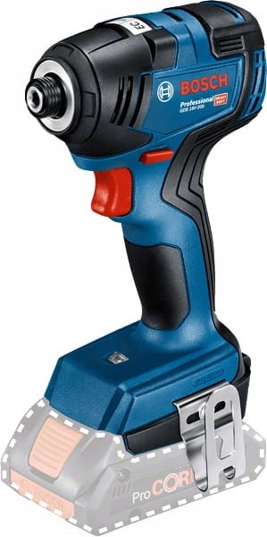Zakrętarka Bosch GDX 18V-200 - widok 3/4 na unikalny uchwyt 2w1 (bit i nasadka)