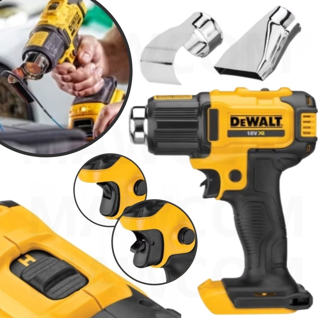 Opalarka akumulatorowa DeWalt DCE530N - zestaw z dyszami w użyciu