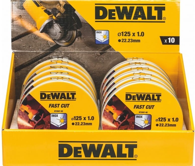 Zestaw 10 tarcz do metalu DeWalt DT3507 w kartoniku ekspozycyjnym