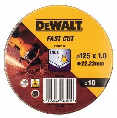 Tarcza do cięcia metalu DeWalt 125x1.0mm INOX Fast Cut - zbliżenie