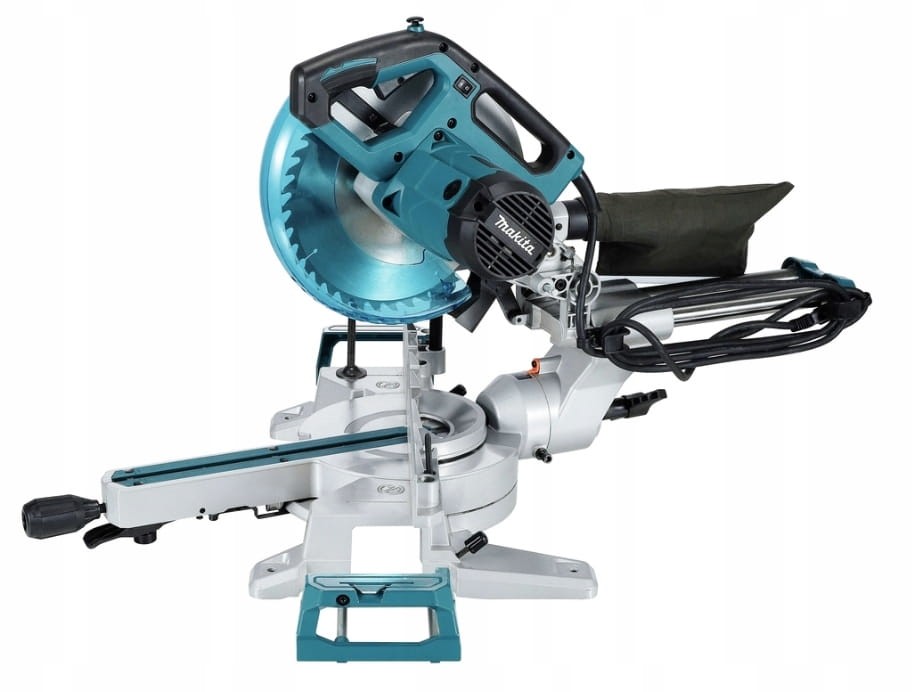 Makita LS1110F - ustawienie cięcia pod kątem z poszerzeniami stołu