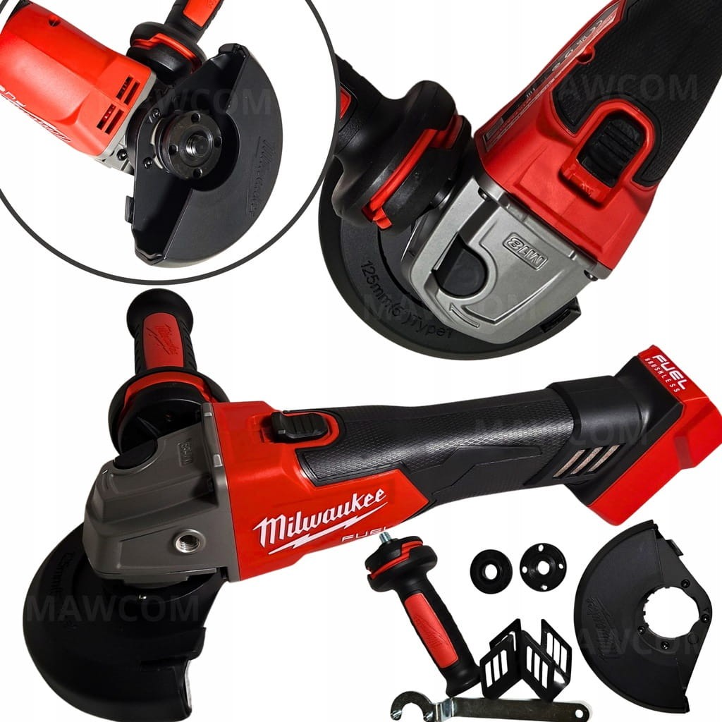 Szlifierka kątowa Milwaukee M18 FSAG125X-0 zestaw body z osłoną i rączką