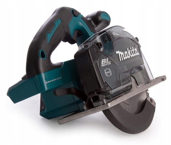 Makita DCS553 18V - widok od tyłu na rękojeść i dźwignię osłony