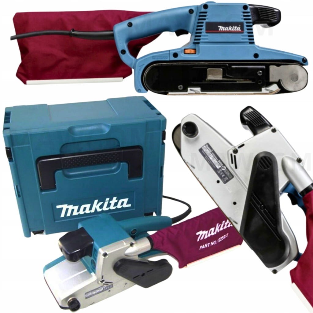 Zestaw Makita 9404J - szlifierka taśmowa 100mm z walizką systemową Makpac